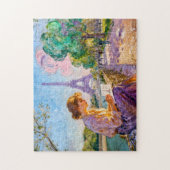 Impressionistisch Parijs Rivierkaart Schrijven Sce Legpuzzel (Verticaal)