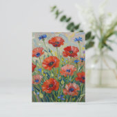 Impressionistisch Rood Klaprozenveld Briefkaart (Staand voorkant)