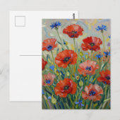 Impressionistisch Rood Klaprozenveld Briefkaart (Voorkant / Achterkant)