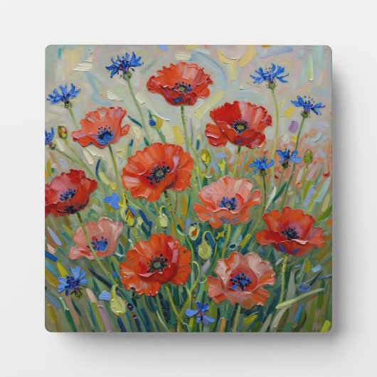 Impressionistisch Rood Klaprozenveld Fotoplaat (Voorkant)