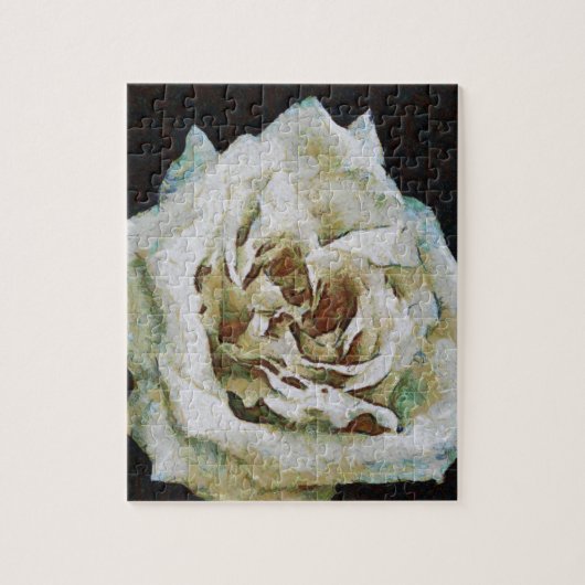 Impressionistisch Roos geïsoleerd op zwart Legpuzzel (Verticaal)