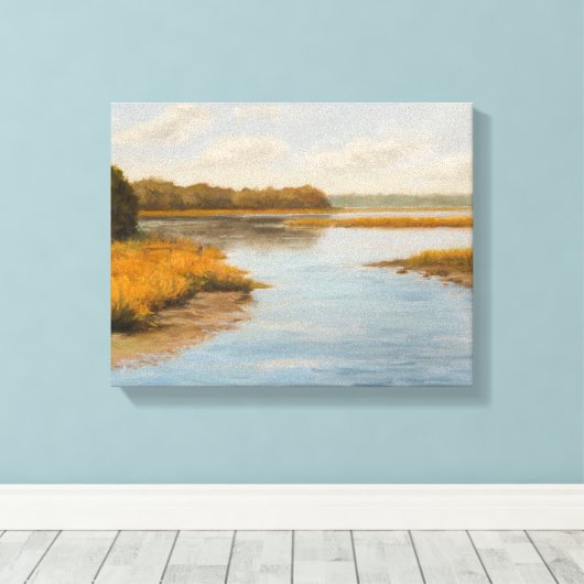 Impressionistisch schilderij Long Island New York  Canvas Afdruk (Insitu (Houten vloer))