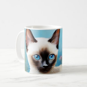 Impressionistisch schilderij Siamese kitten Koffiemok