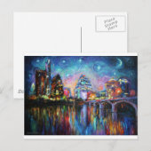Impressionistisch schilderij van Austin City in he Briefkaart (Voorkant / Achterkant)