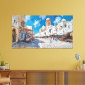 Impressionistisch schilderij van Tunesië Canvas Afdruk (Insitu (Woonkamer))