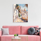 Impressionistisch schilderij van Tunis Canvas Afdruk (Insitu (Woonkamer))