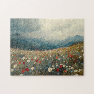 Impressionistisch schilderij Wildflower Landschap Legpuzzel