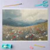 Impressionistisch schilderij Wildflower Landschap Tissuepapier (Craft)