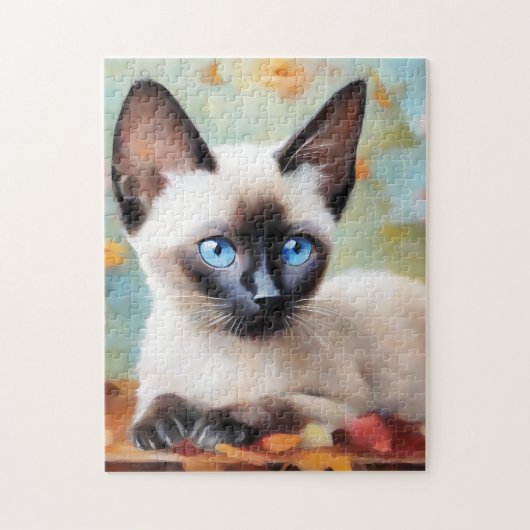 Impressionistisch Siamees portret Legpuzzel (Verticaal)