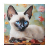 Impressionistisch Siamees portret Tegeltje (Voorkant)