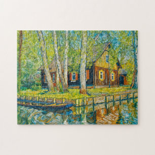 Impressionistisch Spreewaldhuis aan een rustig kan Legpuzzel
