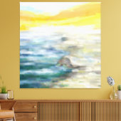 Impressionistisch strandlandschap canvas afdruk (Insitu (Woonkamer))
