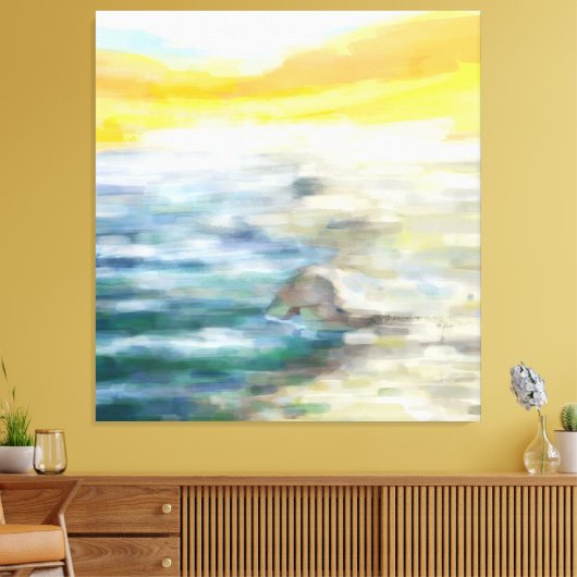 Impressionistisch strandlandschap canvas afdruk (Insitu (Woonkamer))