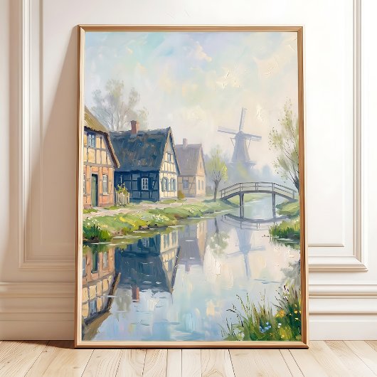 Impressionistisch Tuscans dorpscanvasprint Poster