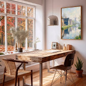 Impressionistisch Tuscans dorpscanvasprint Poster