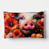 Impressionistisch varken in rode papaver bloemen etui (Achterkant)