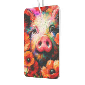 Impressionistisch varken in rode papaver bloemen luchtverfrisser (Links)