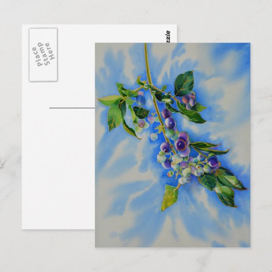 Impressionistisch verven van bosbessen briefkaart (Voorkant / Achterkant)