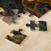 Impressionistisch vintage kerstdiner in elegante  legpuzzel (Zijkant)
