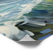 Impressionistisch vuurtorenschilderij in kustgebie poster (Hoek)