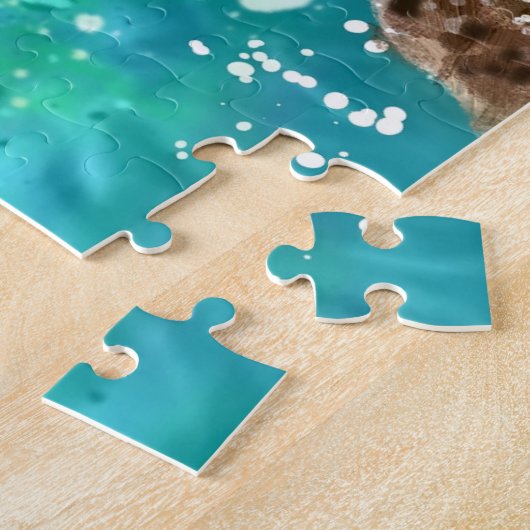 Impressionistisch Zee Schildpad Tropisch nautisch  Legpuzzel (Zijkant)