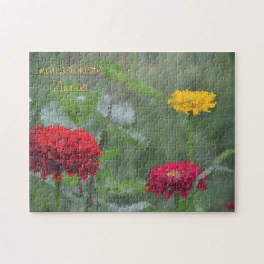 Impressionistisch Zinnia Large Puzzle Legpuzzel (Horizontaal)