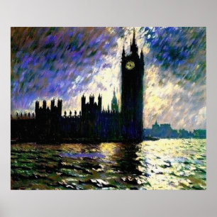 Impressionistische afbeelding van de Houses of Par Poster