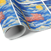 Impressionistische Amerikaanse vlag Cadeaupapier (Rol Hoek)