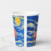 Impressionistische Amerikaanse vlag Papieren Bekers (Rechts)
