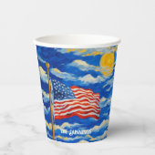 Impressionistische Amerikaanse vlag Papieren Bekers (Voorkant)