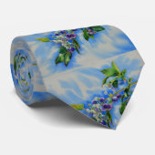 Impressionistische Blauwbes-Waterverf Stropdas (Opgerold)