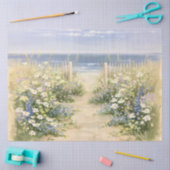 Impressionistische bloemen aan de kust decoupage tissuepapier (Craft)