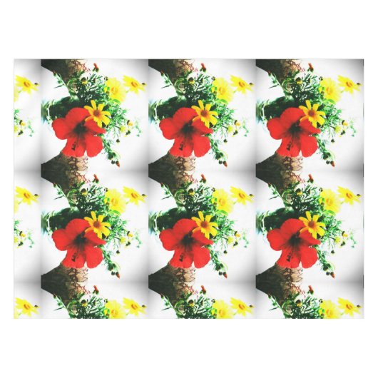 Impressionistische bloemen Art Design Tafelkleed (Voorkant (Horizontaal))