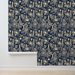 Impressionistische bloemen Bloemen Palmboom Botani Behang