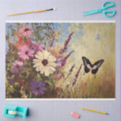 Impressionistische bloemen en vlinder decoupage tissuepapier (Craft)