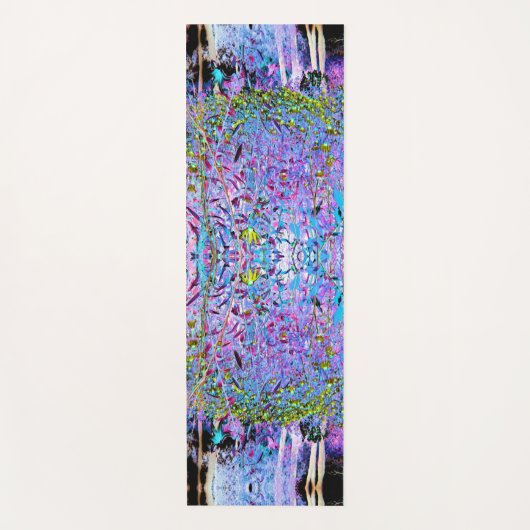 Impressionistische Chartreuse en Aqua Garden Flowe Yogamat (Voorkant)