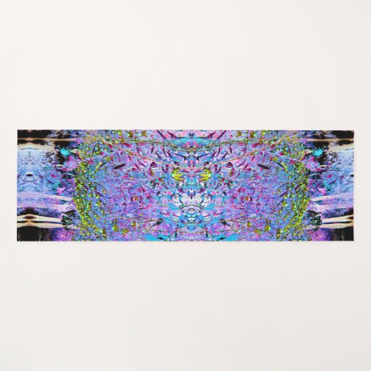 Impressionistische Chartreuse en Aqua Garden Flowe Yogamat (Voorkant (horizontaal))