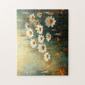 Impressionistische Daisy Field Art Legpuzzel (Verticaal)
