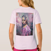 Impressionistische Dochter Portret Roze T-shirt (Achterkant)