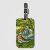 Impressionistische eekhoorn in bosgebladerte bagagelabel (Voorkant (verticaal))