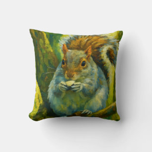Impressionistische eekhoorn in bosgebladerte kussen