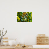 Impressionistische eekhoorn in bosgebladerte poster (Keuken)