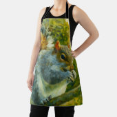 Impressionistische eekhoorn in bosgebladerte schort (Insitu)