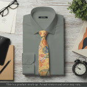 Impressionistische gele bloemhalsdoek stropdas