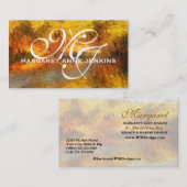 Impressionistische Gouden Tint Monogrammed Visitekaartje (Voorkant / Achterkant)