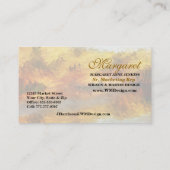 Impressionistische Gouden Tint Monogrammed Visitekaartje (Achterkant)