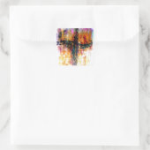 Impressionistische grunge kruis vierkante sticker (Tas)