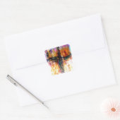 Impressionistische grunge kruis vierkante sticker (Envelop)