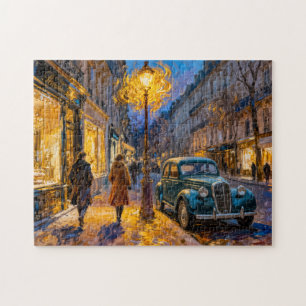 Impressionistische herfst stad avond met vintage s legpuzzel