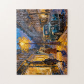 Impressionistische herfst stad avond met vintage s legpuzzel (Verticaal)